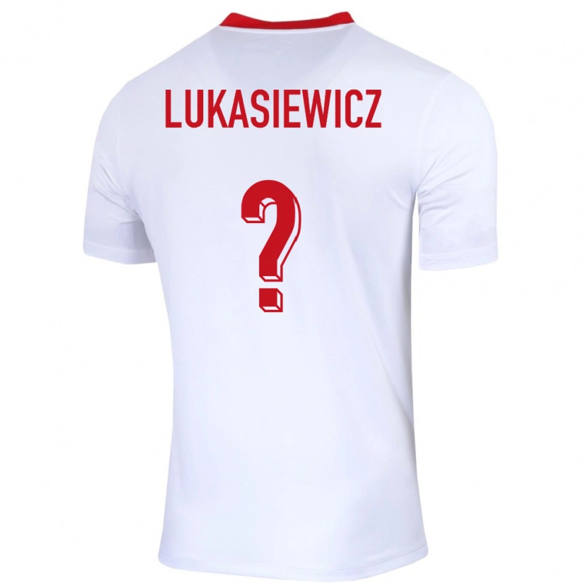 Danxen Mujer Camiseta Polonia Adam Lukasiewicz #0 Blanco 1ª Equipación 24-26 La Camisa