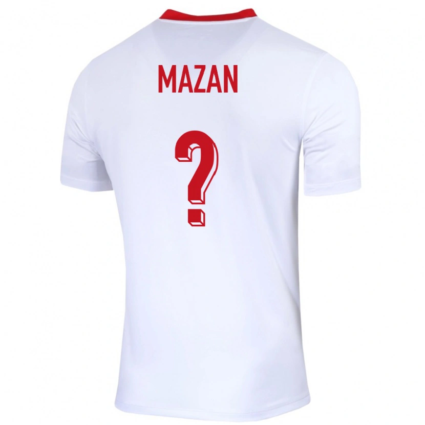 Danxen Mujer Camiseta Polonia Przemyslaw Mazan #0 Blanco 1ª Equipación 24-26 La Camisa