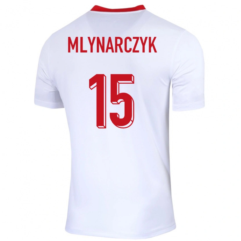 Danxen Mujer Camiseta Polonia Antoni Mlynarczyk #15 Blanco 1ª Equipación 24-26 La Camisa