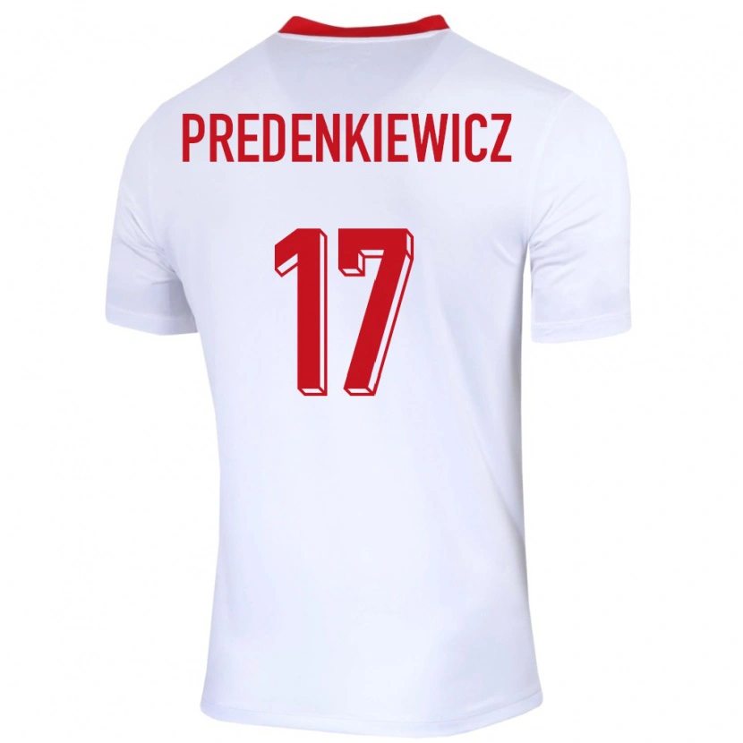 Danxen Mujer Camiseta Polonia Marcel Predenkiewicz #17 Blanco 1ª Equipación 24-26 La Camisa