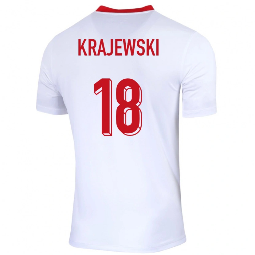 Danxen Mujer Camiseta Polonia Marcel Krajewski #18 Blanco 1ª Equipación 24-26 La Camisa