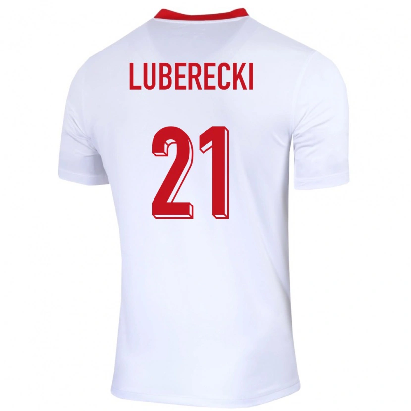 Danxen Mujer Camiseta Polonia Filip Luberecki #21 Blanco 1ª Equipación 24-26 La Camisa