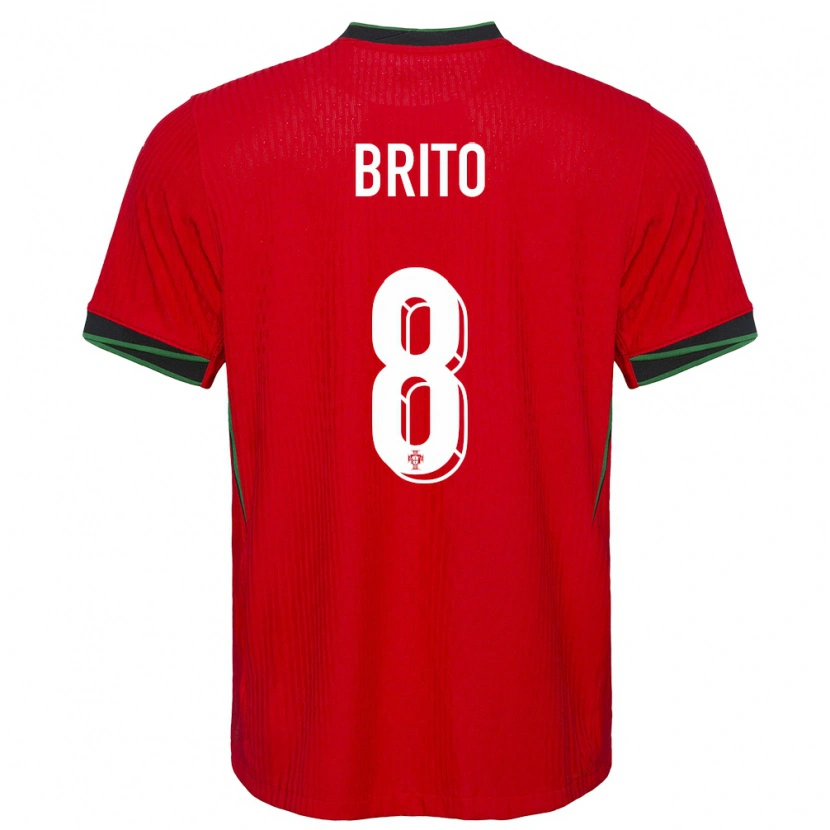 Danxen Mujer Camiseta Portugal João Brito #8 Rojo 1ª Equipación 24-26 La Camisa