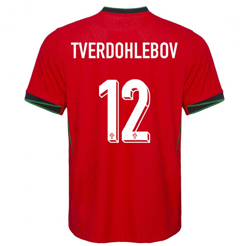 Danxen Mujer Camiseta Portugal Alex Tverdohlebov #12 Rojo 1ª Equipación 24-26 La Camisa