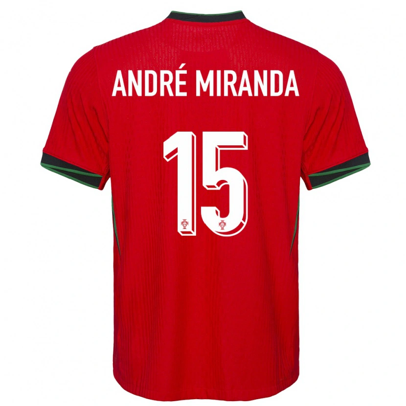 Danxen Mujer Camiseta Portugal André Miranda #15 Rojo 1ª Equipación 24-26 La Camisa