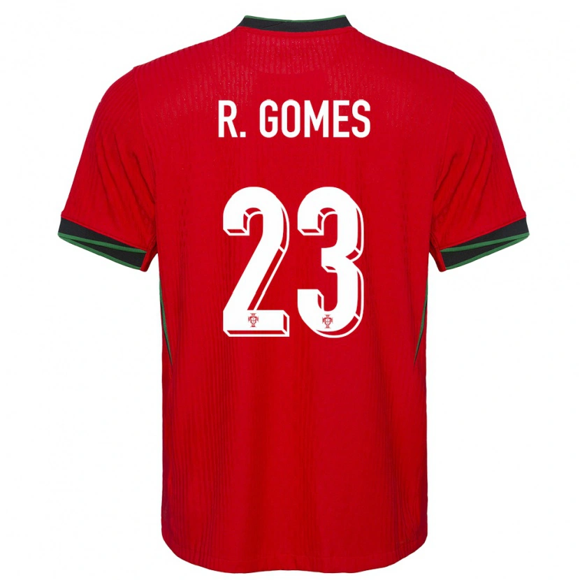 Danxen Mujer Camiseta Portugal Rodrigo Gomes #23 Rojo 1ª Equipación 24-26 La Camisa