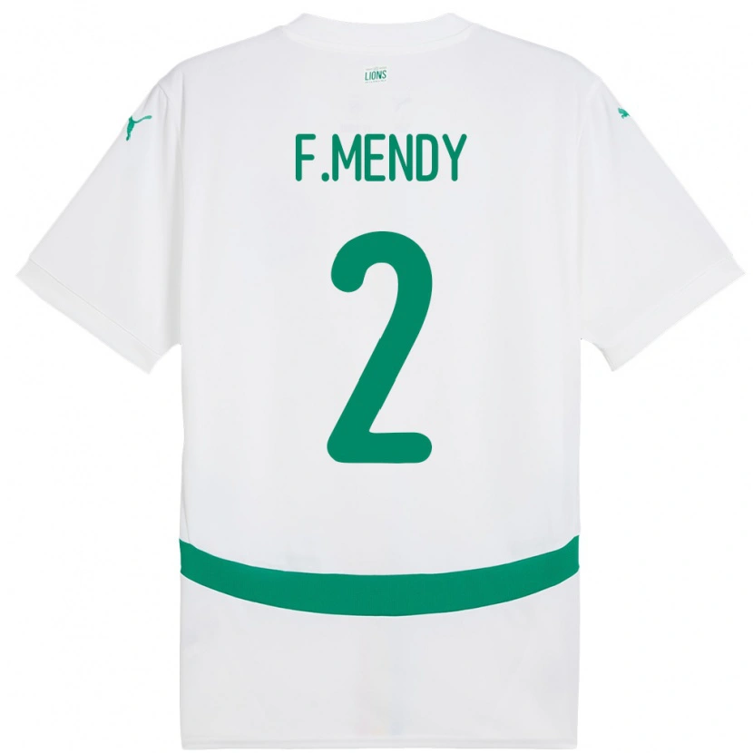 Danxen Mujer Camiseta Senegal Formose Mendy #2 Blanco 1ª Equipación 24-26 La Camisa