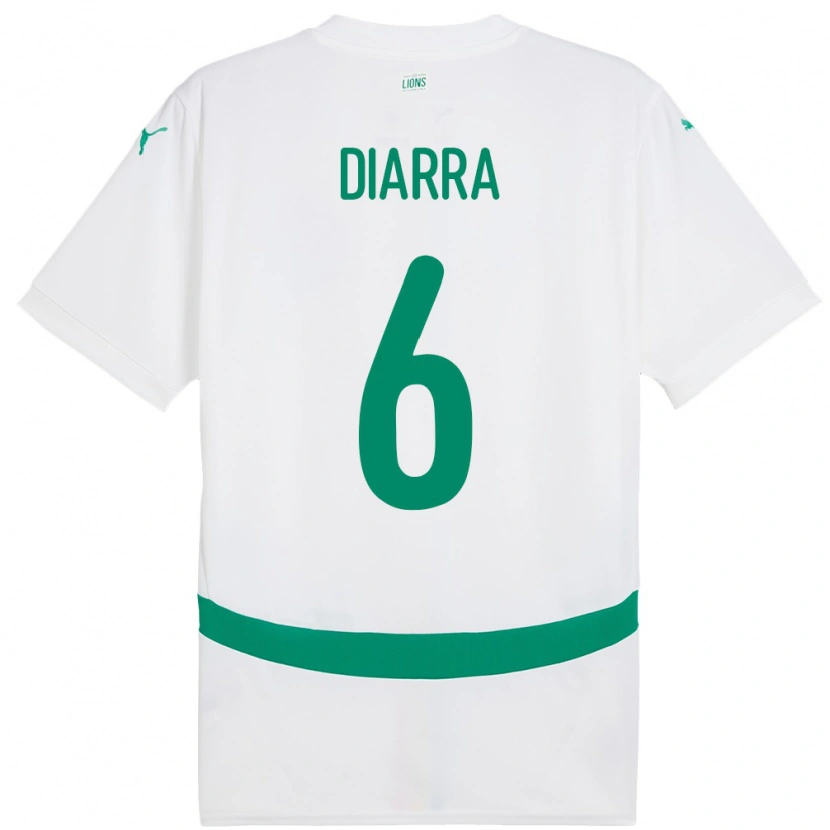 Danxen Mujer Camiseta Senegal Habib Diarra #6 Blanco 1ª Equipación 24-26 La Camisa