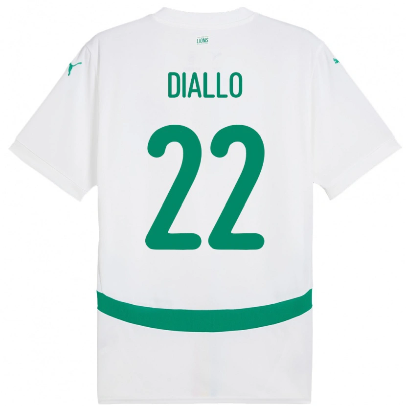 Danxen Mujer Camiseta Senegal Abdou Diallo #22 Blanco 1ª Equipación 24-26 La Camisa