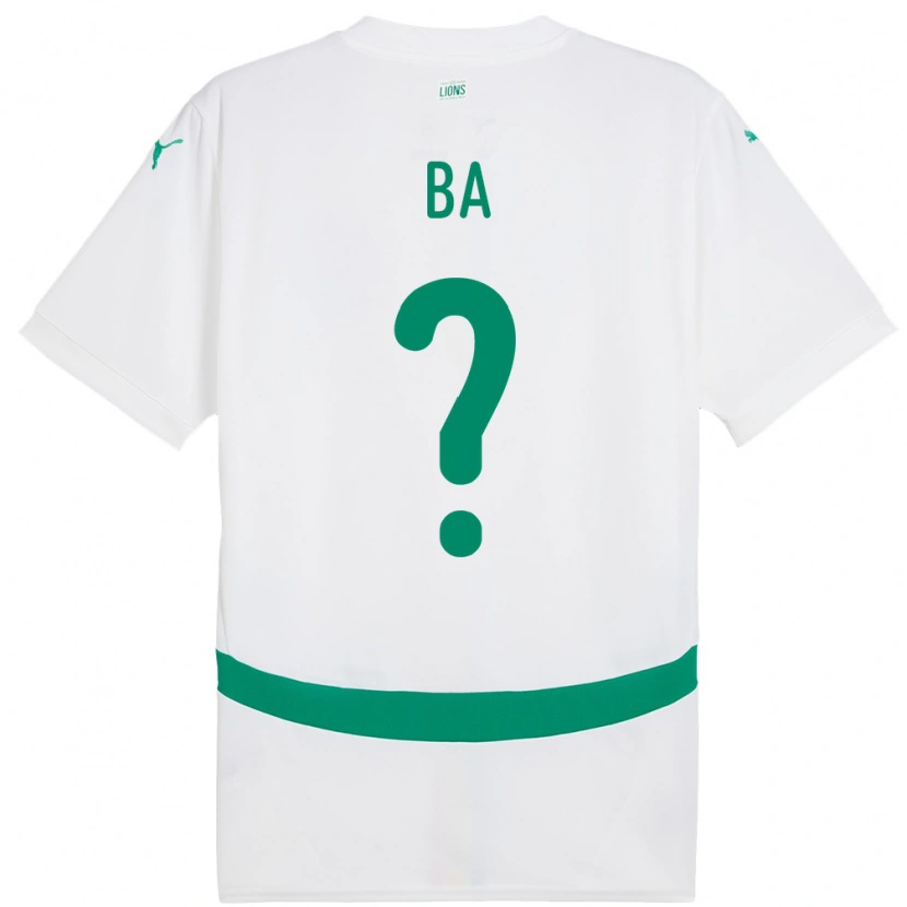 Danxen Mujer Camiseta Senegal Ousmane Ba #0 Blanco 1ª Equipación 24-26 La Camisa