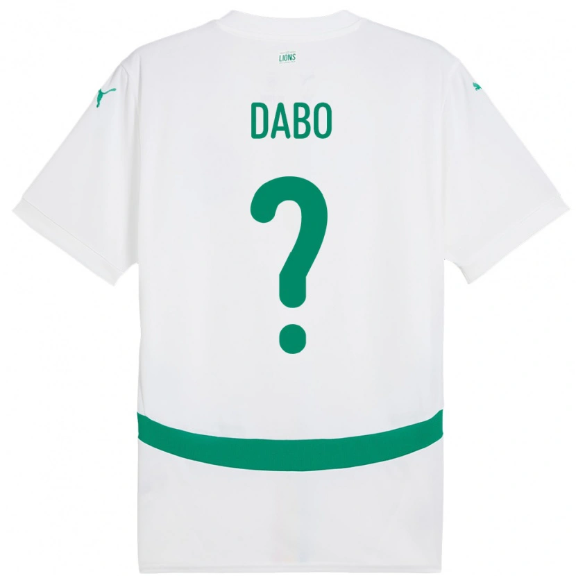 Danxen Mujer Camiseta Senegal Mouhamed Dabo #0 Blanco 1ª Equipación 24-26 La Camisa
