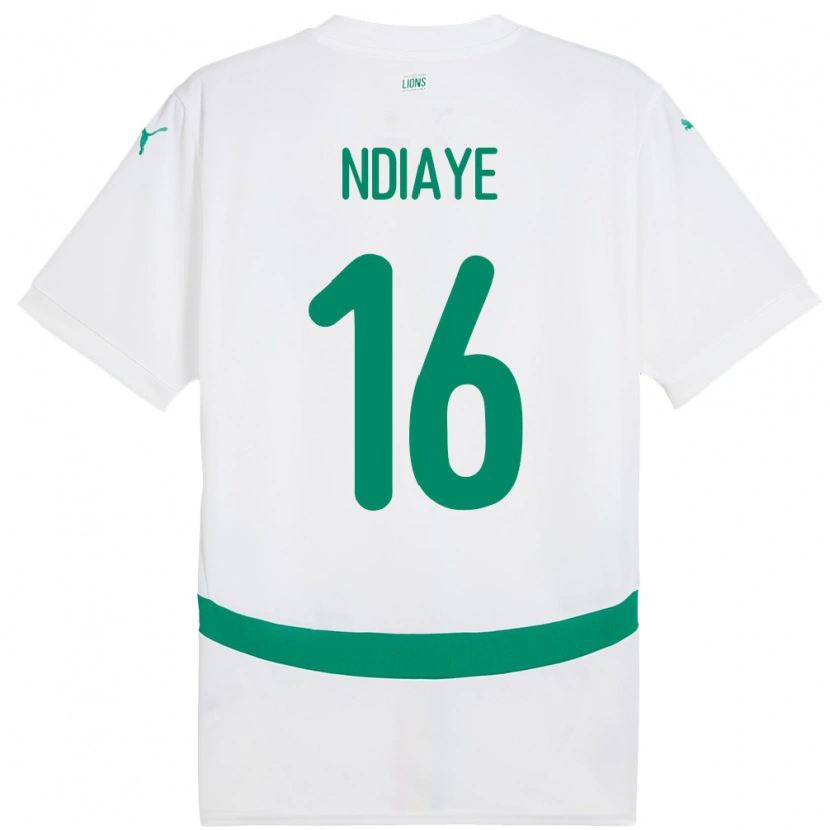 Danxen Mujer Camiseta Senegal Mamour Ndiaye #16 Blanco 1ª Equipación 24-26 La Camisa