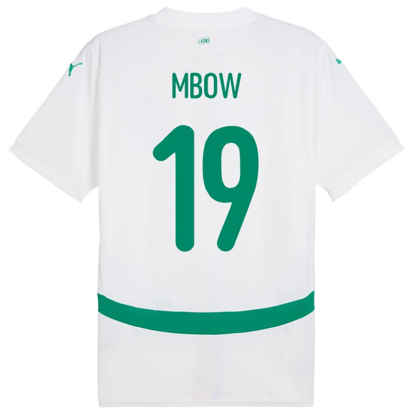 Danxen Mujer Camiseta Senegal Mapenda Mbow #19 Blanco 1ª Equipación 24-26 La Camisa
