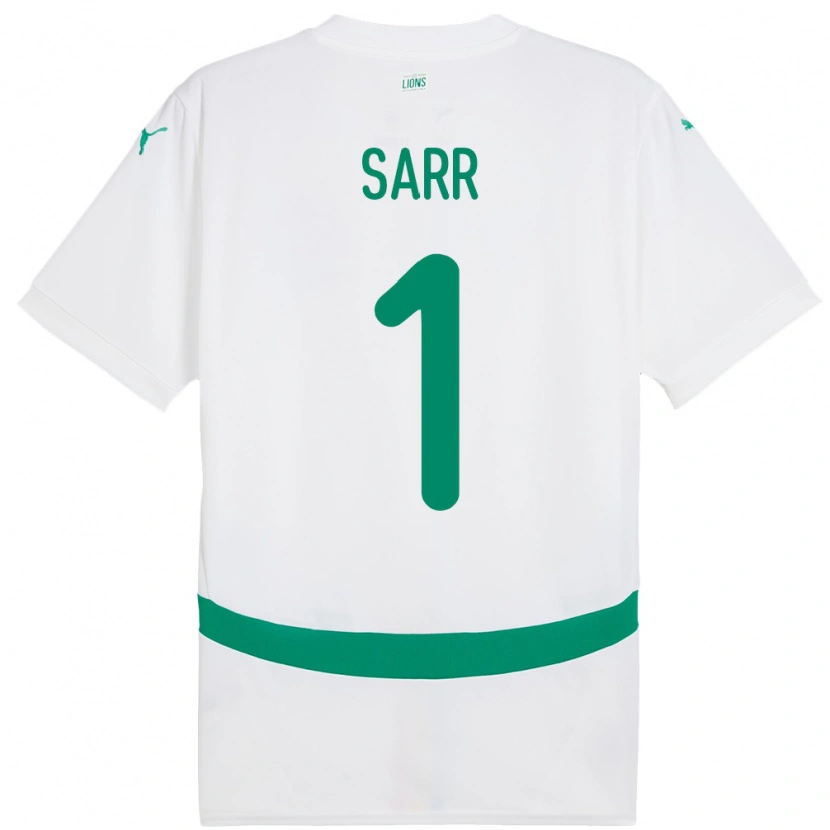 Danxen Mujer Camiseta Senegal Cheikh Sarr #1 Blanco 1ª Equipación 24-26 La Camisa