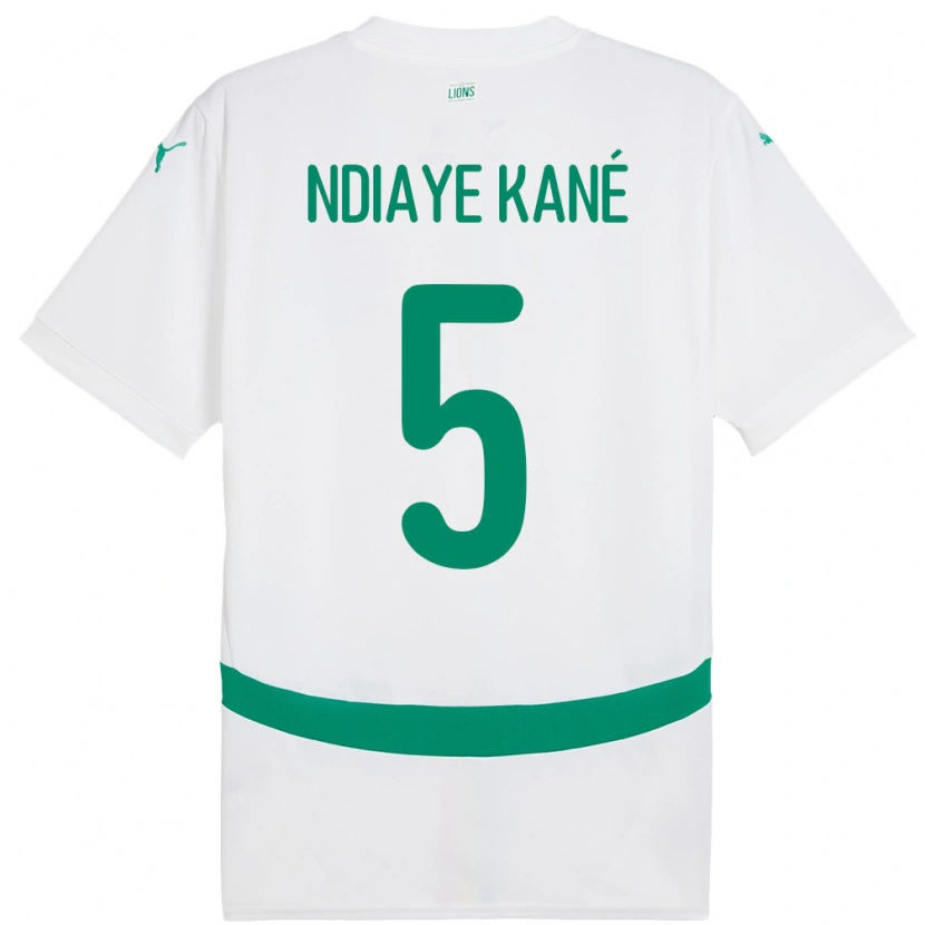 Danxen Mujer Camiseta Senegal Ndeye Ndiaye Kane #5 Blanco 1ª Equipación 24-26 La Camisa