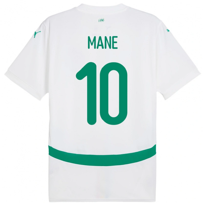 Danxen Mujer Camiseta Senegal Sadio Mane #10 Blanco 1ª Equipación 24-26 La Camisa