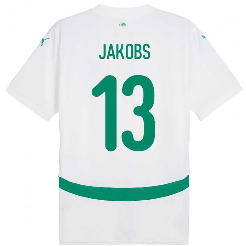 Danxen Mujer Camiseta Senegal Ismail Jakobs #13 Blanco 1ª Equipación 24-26 La Camisa