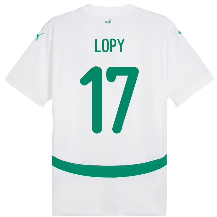 Danxen Mujer Camiseta Senegal Dion Lopy #17 Blanco 1ª Equipación 24-26 La Camisa