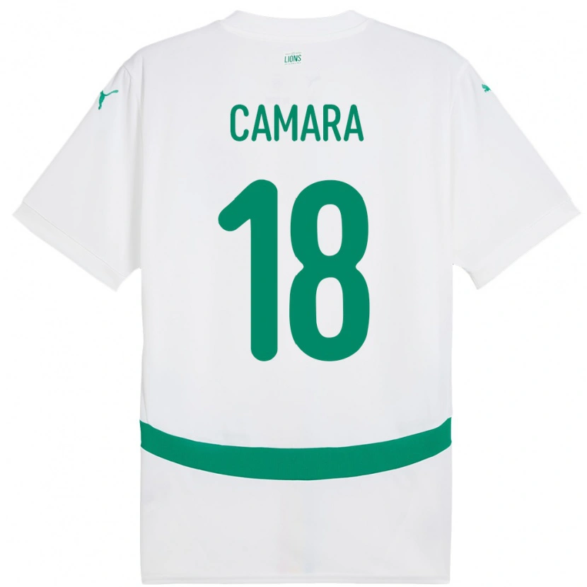 Danxen Mujer Camiseta Senegal Meta Camara #18 Blanco 1ª Equipación 24-26 La Camisa