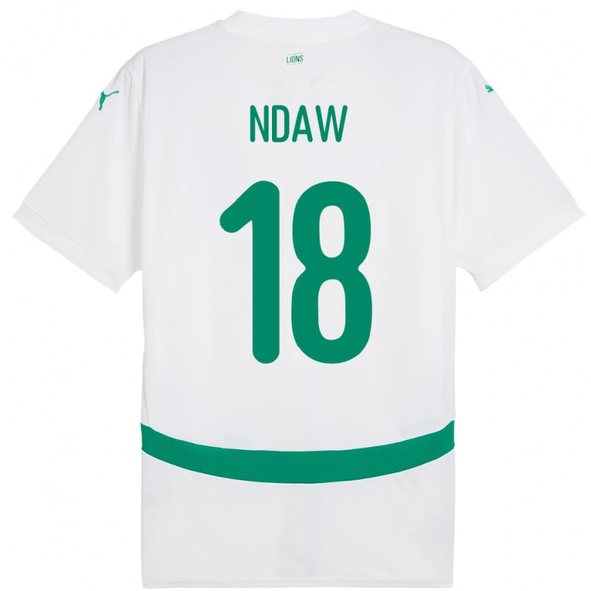 Danxen Mujer Camiseta Senegal Faly Ndaw #18 Blanco 1ª Equipación 24-26 La Camisa