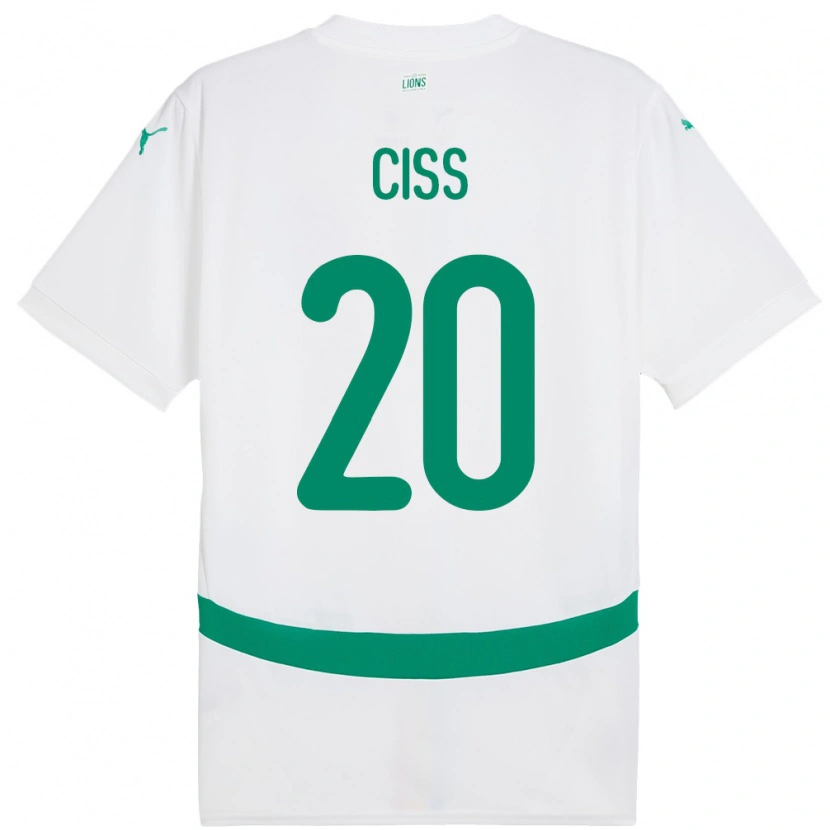 Danxen Mujer Camiseta Senegal Amadou Ciss #20 Blanco 1ª Equipación 24-26 La Camisa