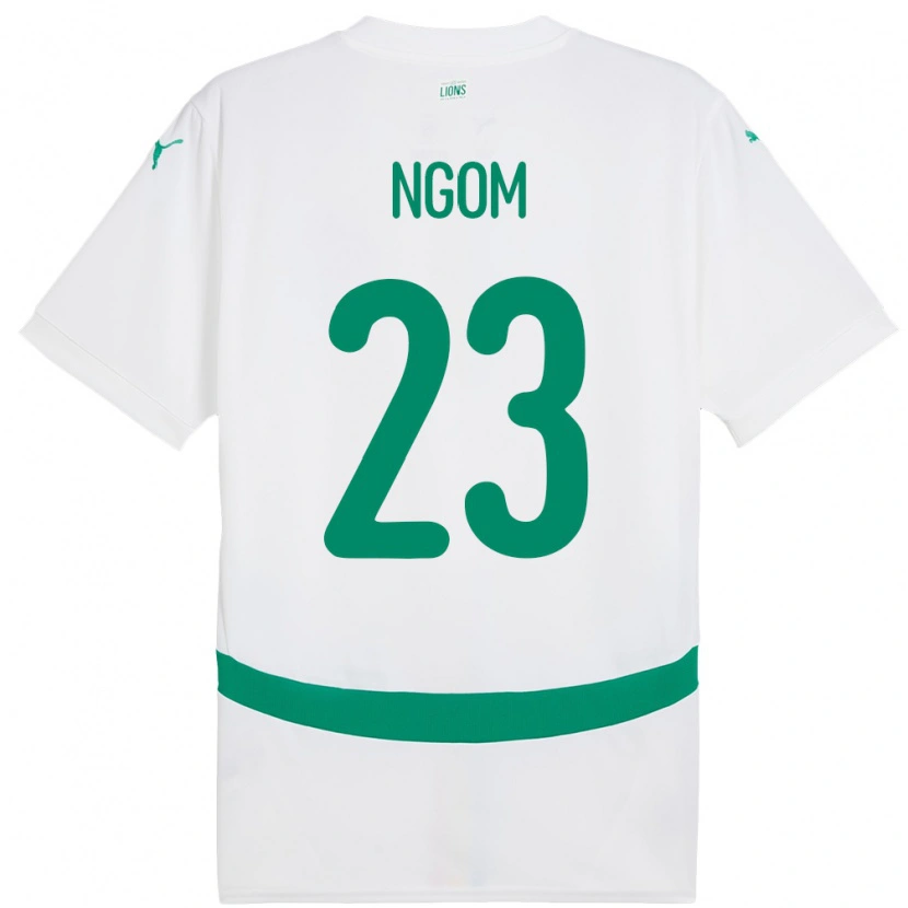 Danxen Mujer Camiseta Senegal Astou Ngom #23 Blanco 1ª Equipación 24-26 La Camisa