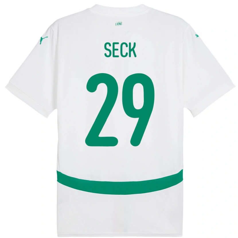 Danxen Mujer Camiseta Senegal Demba Seck #29 Blanco 1ª Equipación 24-26 La Camisa