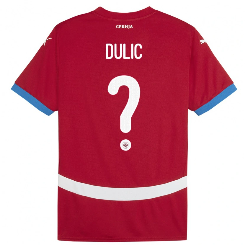 Danxen Mujer Camiseta Serbia Marin Dulic #0 Rojo 1ª Equipación 24-26 La Camisa