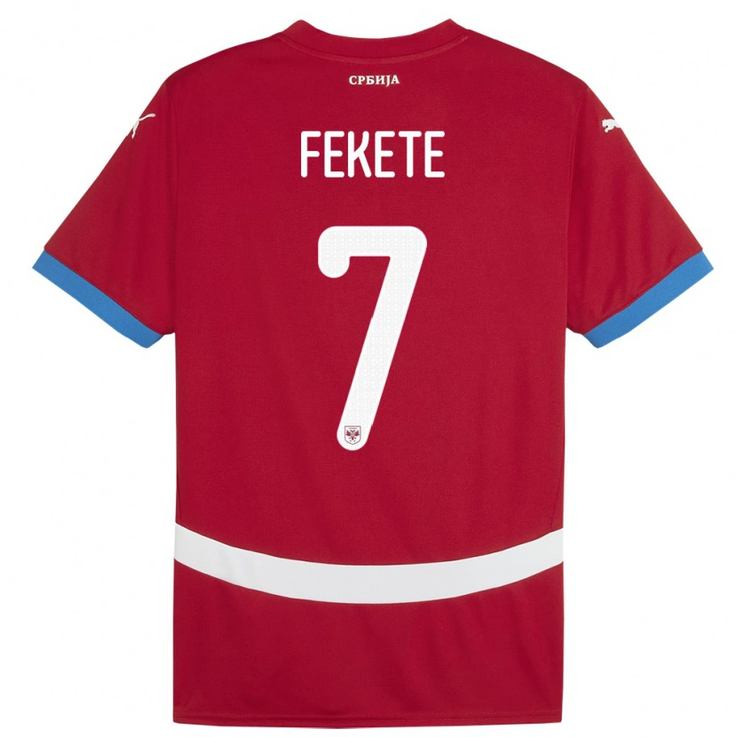Danxen Mujer Camiseta Serbia Danilo Fekete #7 Rojo 1ª Equipación 24-26 La Camisa