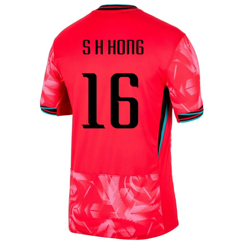 Danxen Mujer Camiseta Corea Del Sur Hyun-Seok Hong #16 Rojo 1ª Equipación 24-26 La Camisa