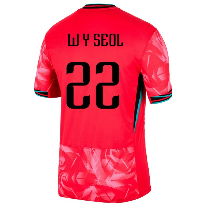 Danxen Mujer Camiseta Corea Del Sur Young-Woo Seol #22 Rojo 1ª Equipación 24-26 La Camisa