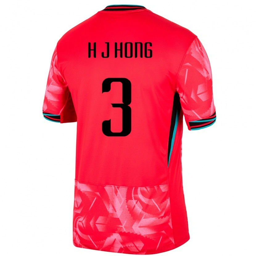 Danxen Mujer Camiseta Corea Del Sur Hong Hye Ji #3 Rojo 1ª Equipación 24-26 La Camisa