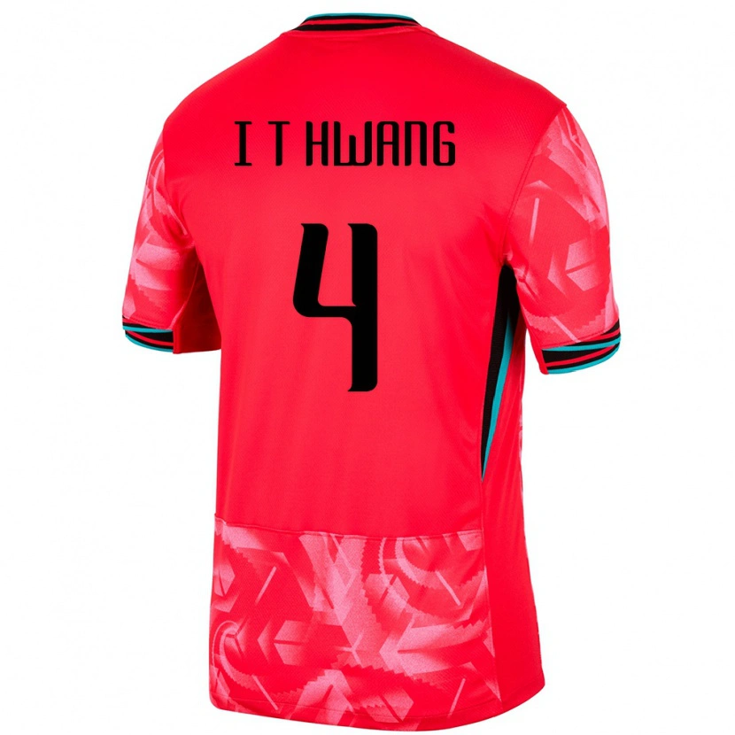 Danxen Mujer Camiseta Corea Del Sur Hwang In Taek #4 Rojo 1ª Equipación 24-26 La Camisa