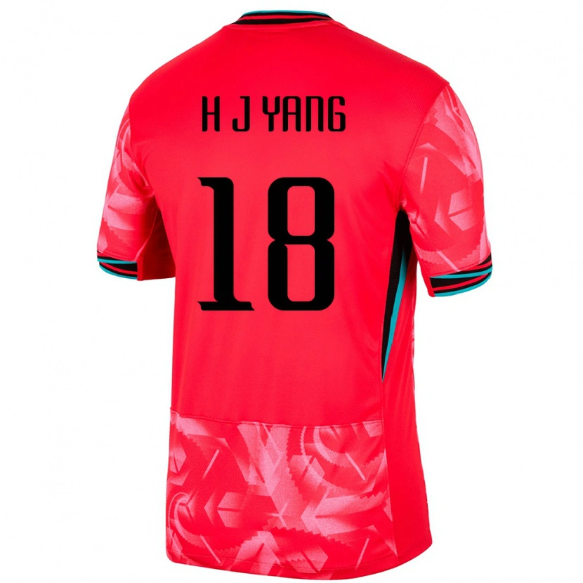 Danxen Mujer Camiseta Corea Del Sur Hyun-Jun Yang #18 Rojo 1ª Equipación 24-26 La Camisa