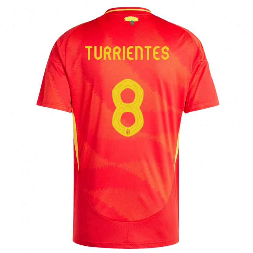 Danxen Mujer Camiseta España Beñat Turrientes #8 Rojo 1ª Equipación 24-26 La Camisa