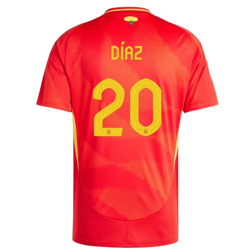 Danxen Mujer Camiseta España Mario Díaz #20 Rojo 1ª Equipación 24-26 La Camisa