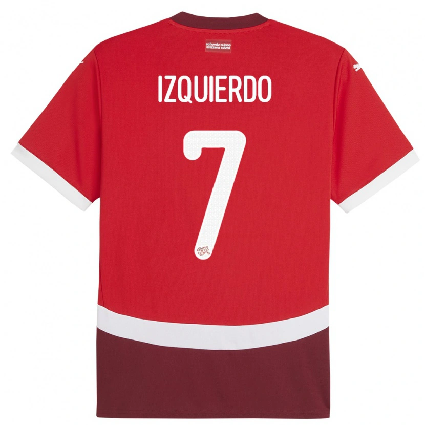 Danxen Mujer Camiseta Suiza Ivan Izquierdo #7 Rojo 1ª Equipación 24-26 La Camisa