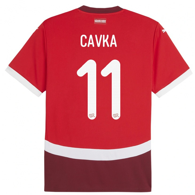 Danxen Mujer Camiseta Suiza Niko Cavka #11 Rojo 1ª Equipación 24-26 La Camisa