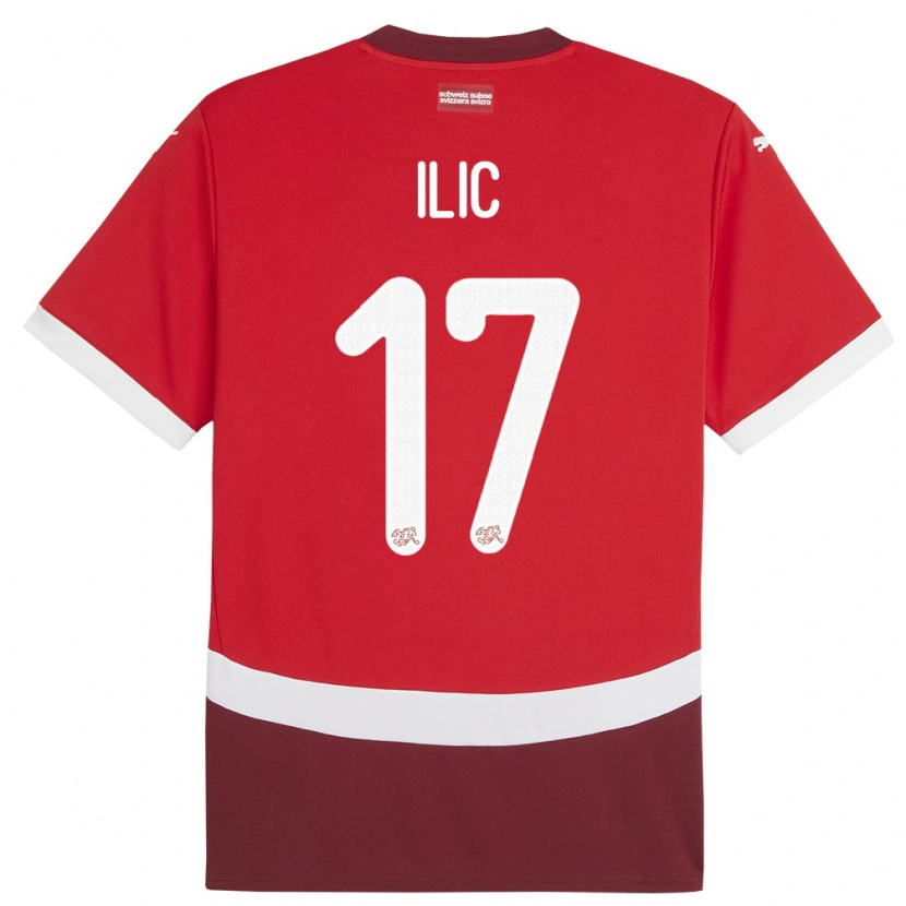 Danxen Mujer Camiseta Suiza Adam Ilic #17 Rojo 1ª Equipación 24-26 La Camisa