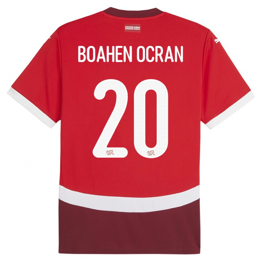 Danxen Mujer Camiseta Suiza Bright Boahen Ocran #20 Rojo 1ª Equipación 24-26 La Camisa