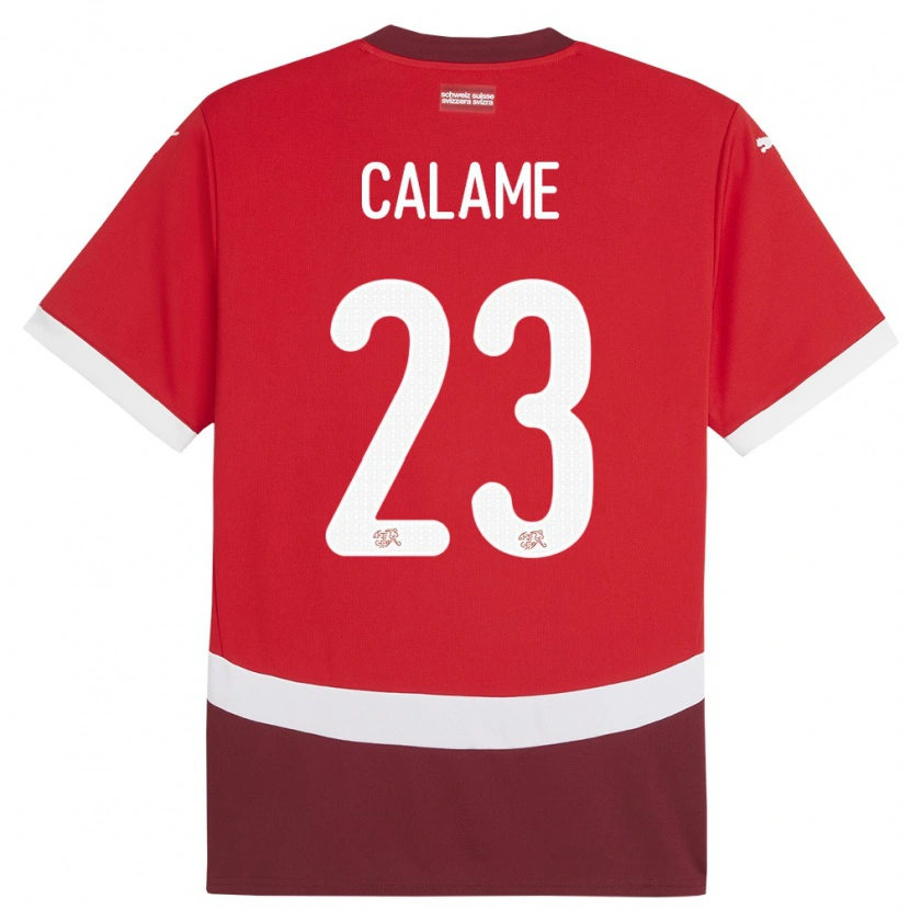 Danxen Mujer Camiseta Suiza Marouane Calame #23 Rojo 1ª Equipación 24-26 La Camisa