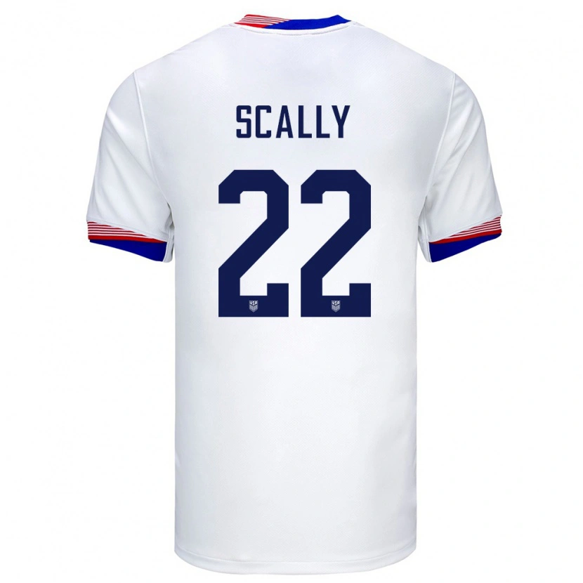 Danxen Mujer Camiseta Estados Unidos Joe Scally #22 Blanco 1ª Equipación 24-26 La Camisa