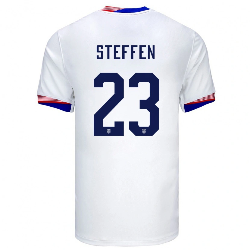 Danxen Mujer Camiseta Estados Unidos Zack Steffen #23 Blanco 1ª Equipación 24-26 La Camisa