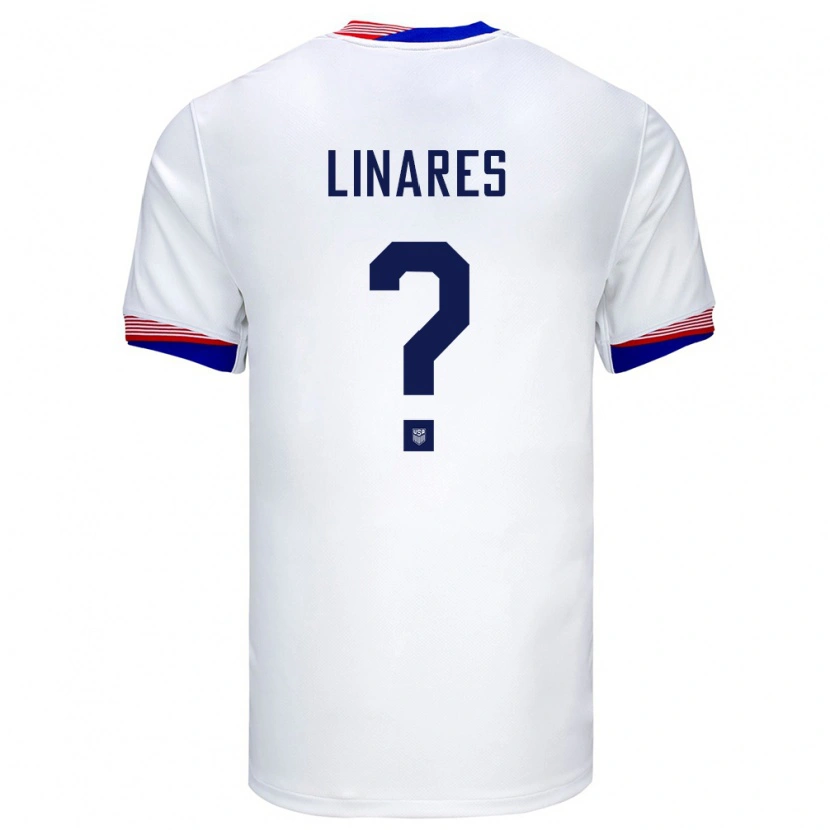 Danxen Mujer Camiseta Estados Unidos Javier Linares #0 Blanco 1ª Equipación 24-26 La Camisa