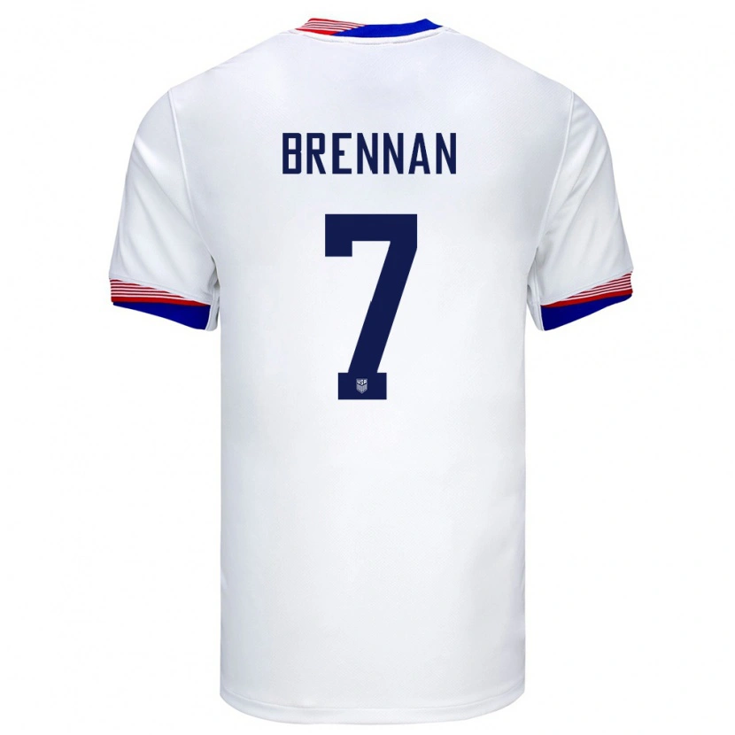Danxen Mujer Camiseta Estados Unidos Luke Brennan #7 Blanco 1ª Equipación 24-26 La Camisa