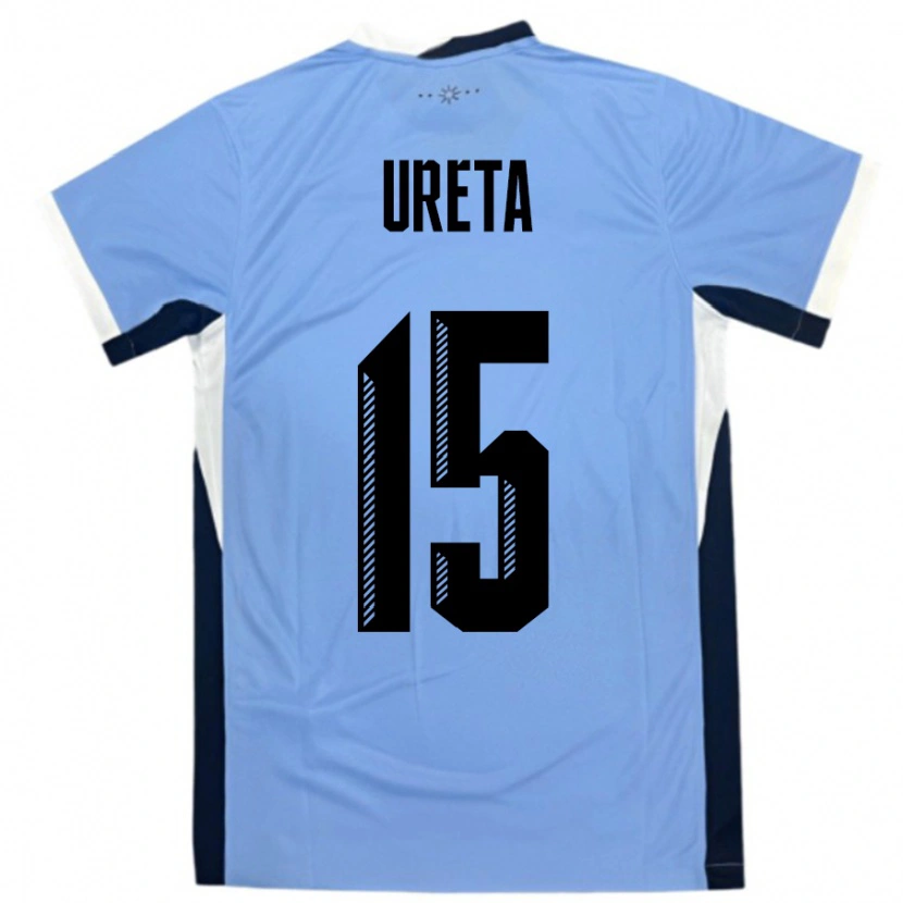 Danxen Mujer Camiseta Uruguay Mateo Ureta #15 Blanco Negro 1ª Equipación 24-26 La Camisa