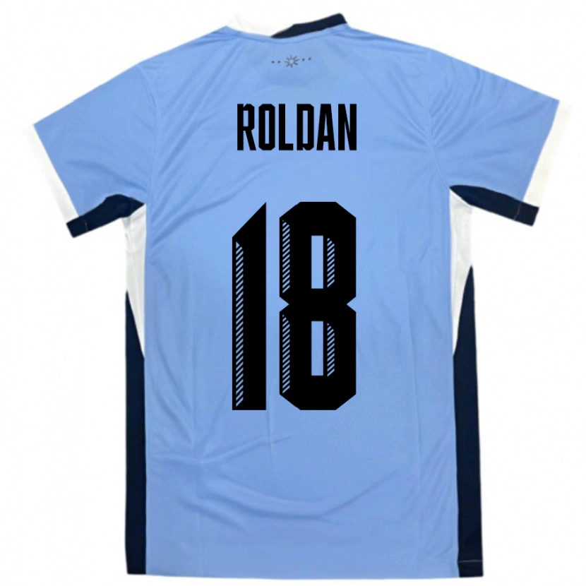 Danxen Mujer Camiseta Uruguay Thiago Roldan #18 Blanco Negro 1ª Equipación 24-26 La Camisa