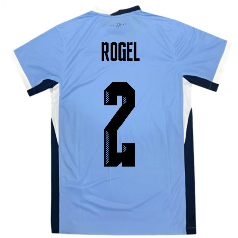 Danxen Mujer Camiseta Uruguay Agustin Rogel #2 Blanco Negro 1ª Equipación 24-26 La Camisa