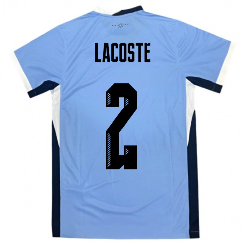 Danxen Mujer Camiseta Uruguay Stephanie Lacoste #2 Blanco Negro 1ª Equipación 24-26 La Camisa