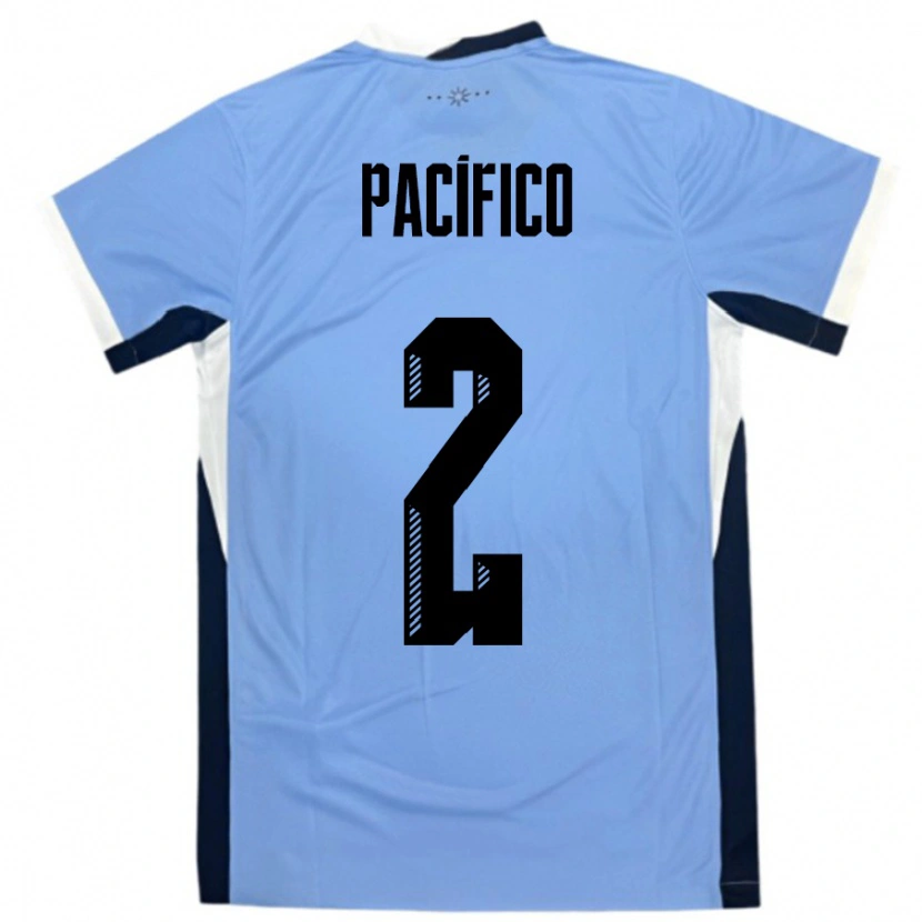 Danxen Mujer Camiseta Uruguay Patricio Pacifico #2 Blanco Negro 1ª Equipación 24-26 La Camisa